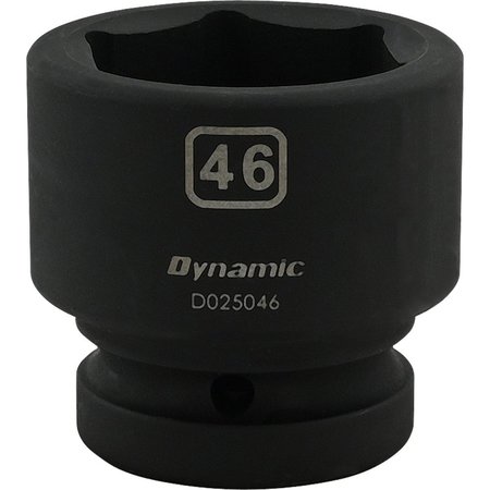 DYNAMIC Tools 46MM X 1" Drive, 6 Point Standard Length, Impact Socket D025046